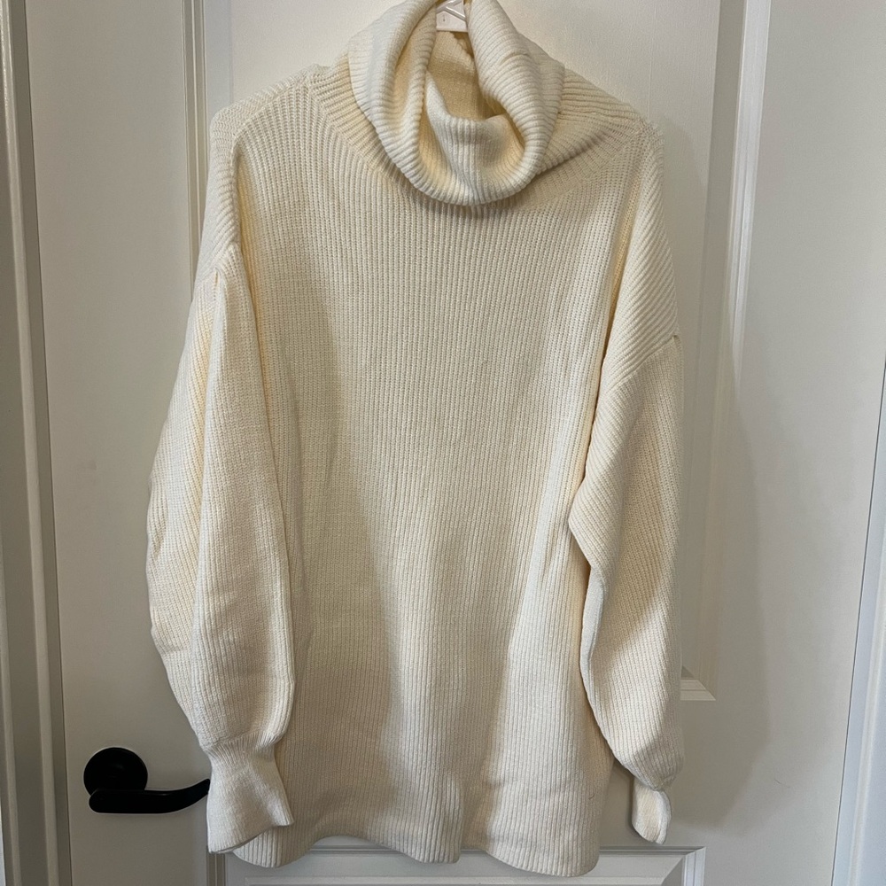 JODIFL Cream Ribbed Knit Sweater